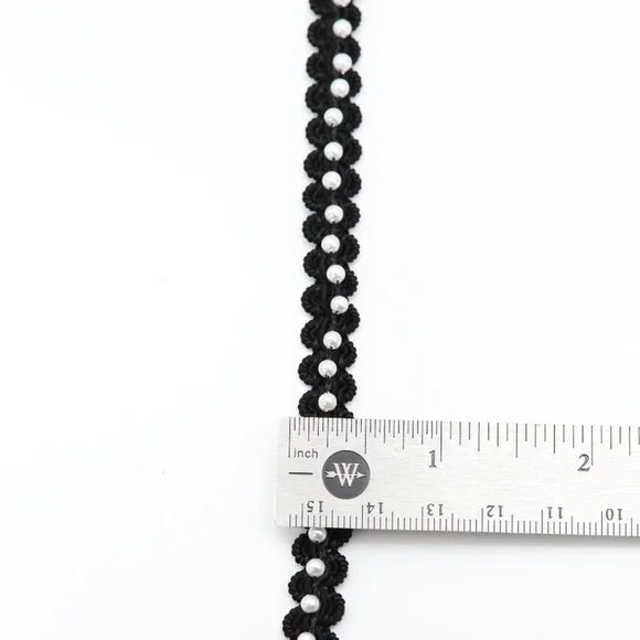 Fancy Black Choker Pearl Chokers adjustable - Picture 5 of 9